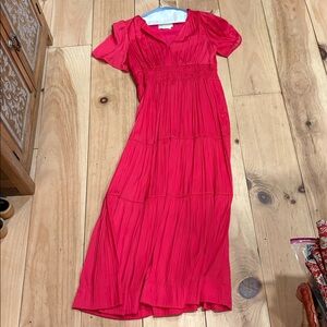 Vibrant watermelon Anthropologie Somerset Maxi dress